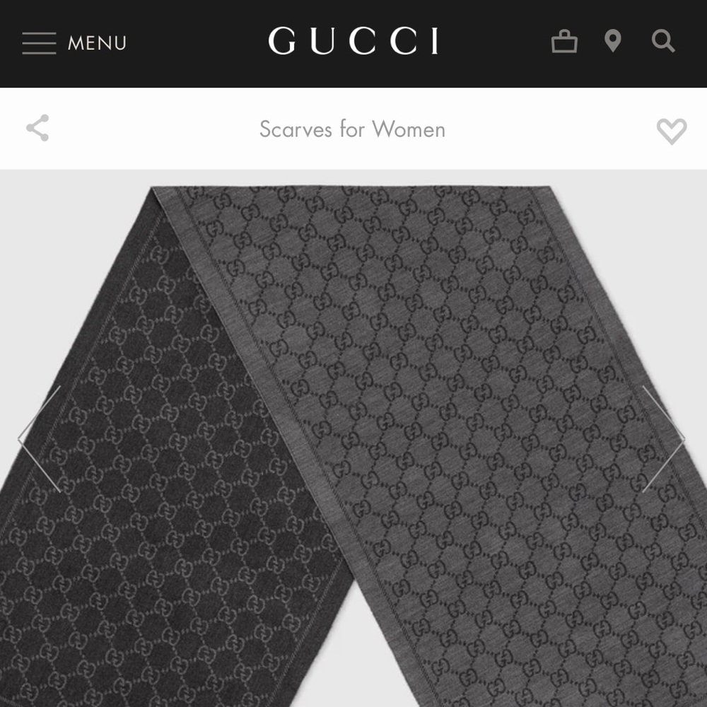 Authentic GUCCI Womens Knit Scarf in Navy Blue